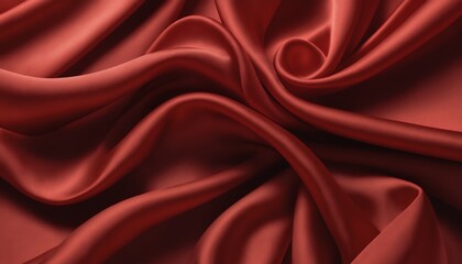 Obraz premium Rich Red Silk Fabric Draped Swirls Luxurious Soft Texture Background