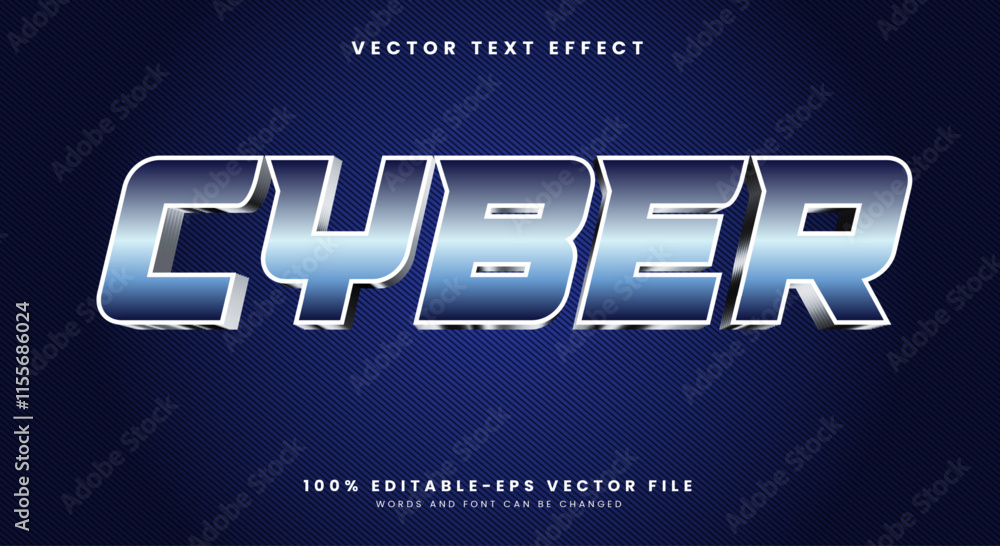 Poster cyber editable text effect template suitable for futuristic theme