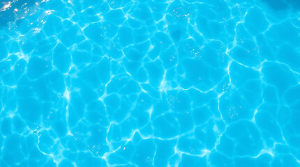 Obraz premium transparent Blue Water with Ripples, Splashes, Bubbles, and Sunlit Waves – Abstract Summer Banner Background, water texture, abstract background, copy space