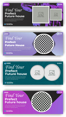 Gradient real estate facebook cover
