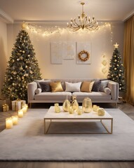 Luxurious Lounge Design with Holiday Cheer