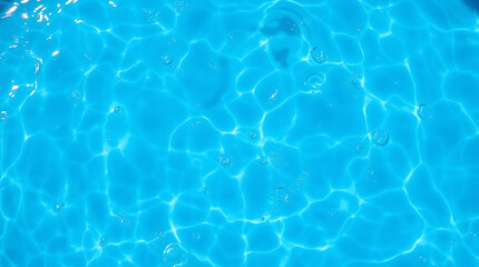 transparent Blue Water with Ripples, Splashes, Bubbles, and Sunlit Waves – Abstract Summer Banner Background, water texture, abstract background, copy space