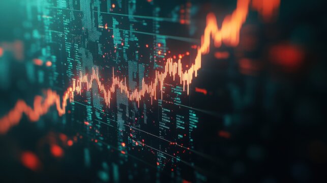 A 2025 stock market line chart illustrating sudden spikes in cryptocurrency values.