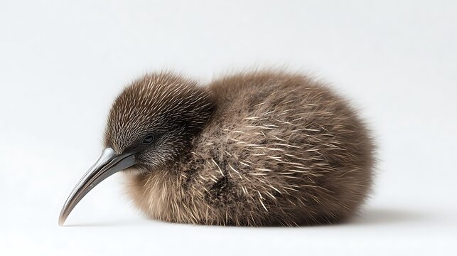 close up of a Kiwi bird isolated on white background  - Powered by Adobe