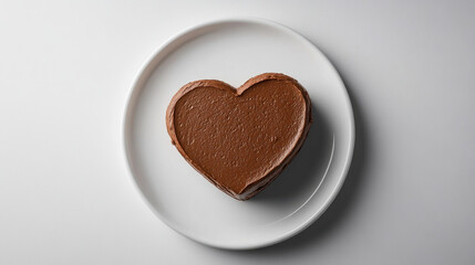 heart shaped chocolate mousse cake on white plate, perfect for celebrations and special occasions. This delightful dessert is sure to impress and satisfy any sweet tooth