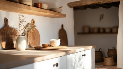 Light and airy minimalist kitchen with counter cozy atmosphere inviting decor natural light inviting space