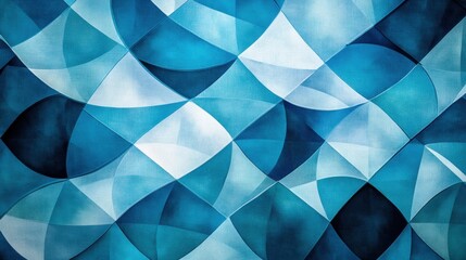 Fototapeta premium Abstract geometric pattern in shades of blue, creating a soothing visual effect.