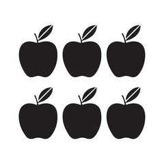 apple symbol. black silhouette isolated on white. vector outline icon Two apple silhouette vector illustration Two apple silhouette vector illustration

