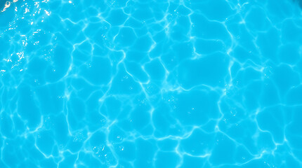 Obraz premium transparent Blue Water with Ripples, Splashes, Bubbles, and Sunlit Waves – Abstract Summer Banner Background, water texture, abstract background, copy space