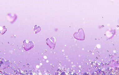 A pastel purple background with floating hearts and subtle sparkles, leaving ample room for text, for Saint Valentines Day