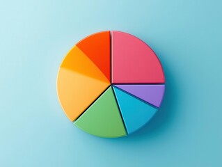 Fototapeta premium Digital pie chart with benchmark sectors in an index fund, visualizing diversified strategy, financial growth