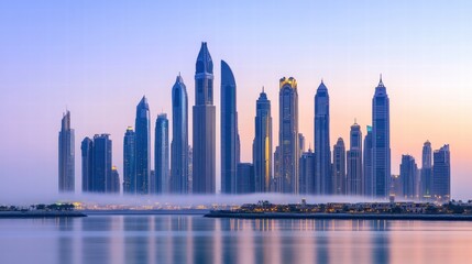 Obraz premium Dubai Marina Skyline at Dawn 