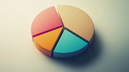 Fototapeta premium Colorful Abstract Pie Chart Segments for Business Insights