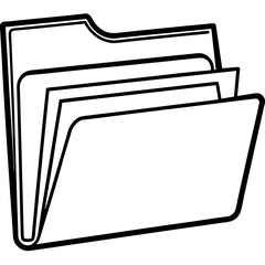 File Folder Line Art Vector Design