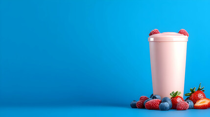 Pink Smoothie with Berries Illustration