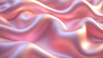 Obraz premium Abstract flat background with wavy folds of soft pink silk texture.