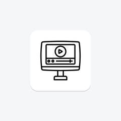 Video Streaming line icon , vector, pixel perfect, illustrator file