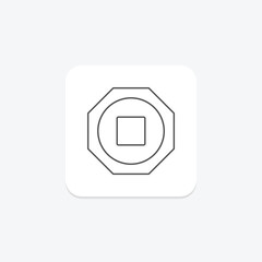 Stop Button thinline icon , vector, pixel perfect, illustrator file