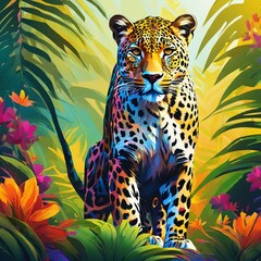 vector illustration of leopard