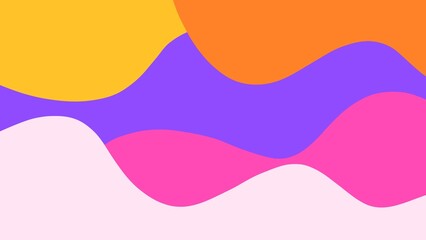 Abstract aesthetic background with colorful waves in minimalist style