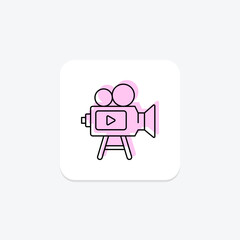 Video Production color shadow thinline icon , vector, pixel perfect, illustrator file