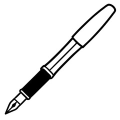 Fountain Pen Line Art Vector Design
