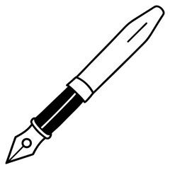 Fountain Pen Line Art Vector Design