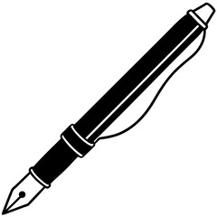 Fountain Pen Line Art Vector Design