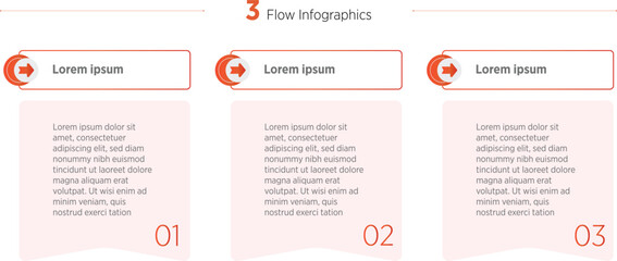 Horizontal progress bar featuring 3 design infographic  elements, symbolizing three stages of business strategy and progression. Clean timeline infographic design template. Vector for presentation