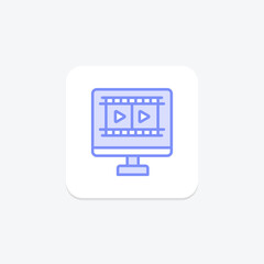 Post Production duotone line icon , vector, pixel perfect, illustrator file