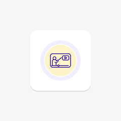 Obraz premium Video Tutorial color circle icon , vector, pixel perfect, illustrator file