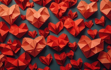 Naklejka premium Saint Valentines Day origami background