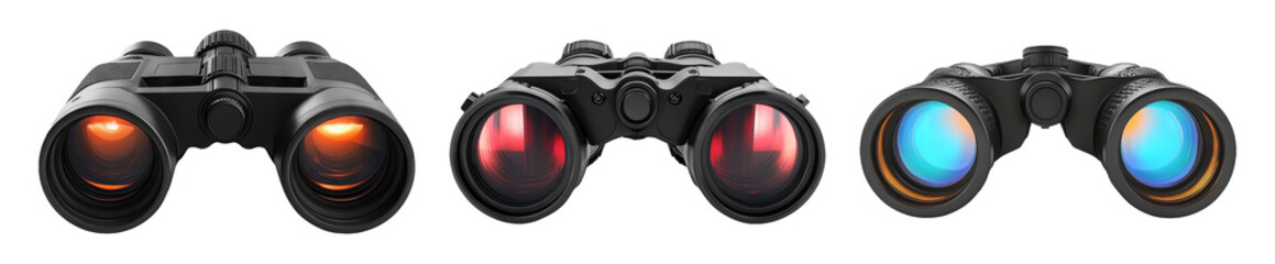 Isolated Binoculars Collection with Transparent Background Display