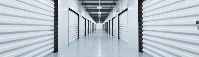Obraz premium Business storage facility with secure units, clear background, storage services, commercial storage solutions