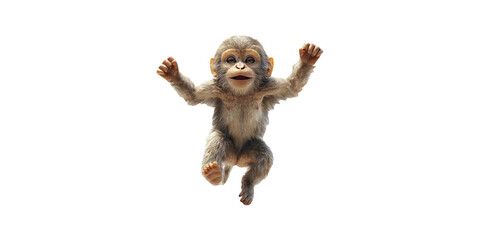 Monkey Isolated on Transparent Background.