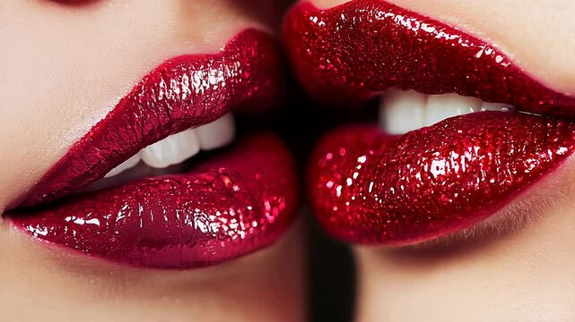 Kiss. I love you. Kissing lips. Couple in love. Intimate relationship and sexual relations. Closeup mouths kissing. Passion and sensual touch. Romantic and love. Concept for Valentines Day.