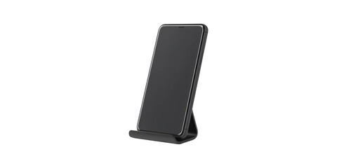 Black Phone Stand 3D Isolated on Transparent Background
