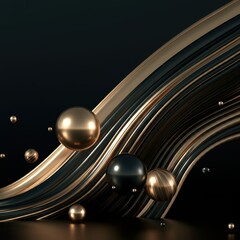 3D abstract wallpaper. Abstract fluid iridescent holographic metallic shiny background 