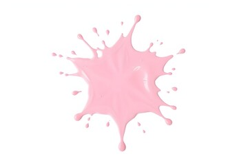 A splash of pink paint on a white background, illustrating creativity and artistic expression.