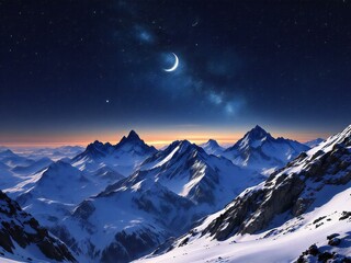 mountains in the night