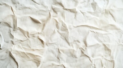 Obraz premium top view on white color crumpled paper, texture background 