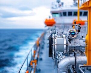 Fototapeta premium A closeup of a ship s electric engine, representing sustainable innovation in the development of green maritime technology