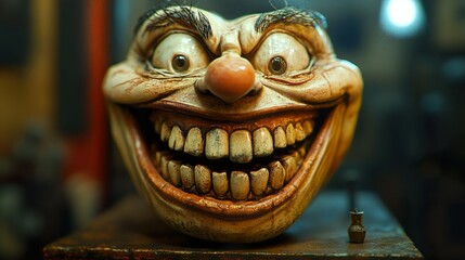 Grotesque Face: A Creepy, Horrifying, and Macabre Sculpture