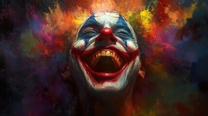 A Vibrant Portrait of a Clown's Expression