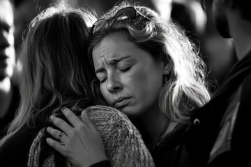 Embracing solace and connection amidst sorrow after a heartbreaking tragedy. Generative AI