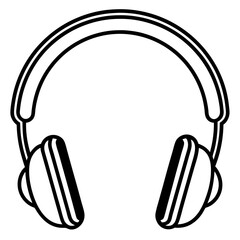Headphones Line Art Vector Design