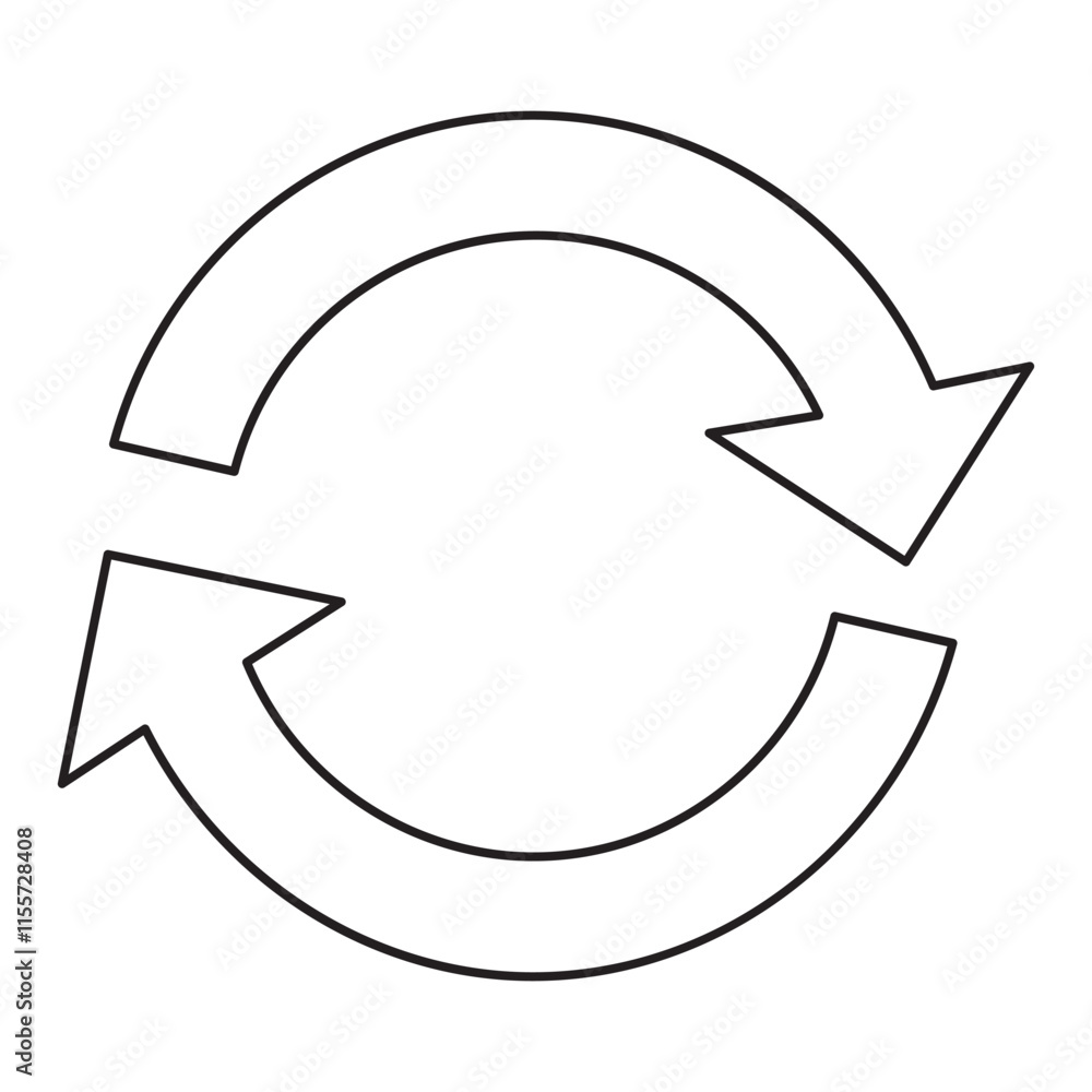 Poster repeat icon. repeating vector symbol. simple return outline icons. double arrow icon. circle arrow i
