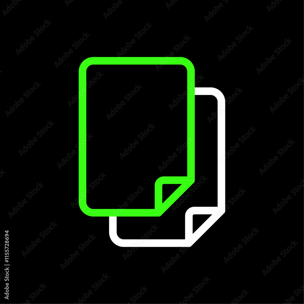 Poster duplicate, copy content vector icon in line style design for website, app, ui, isolated on black bac