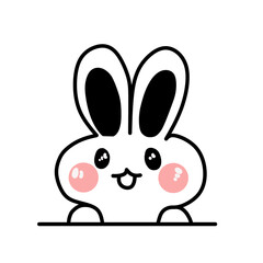 Line of a cute rabbit