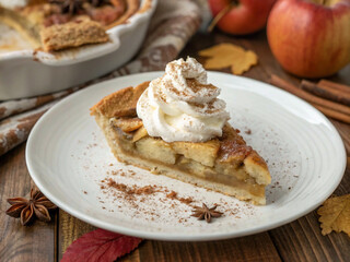 Whipped Cream on Apple Pie Slice